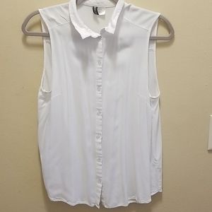 H&M white button up tank top